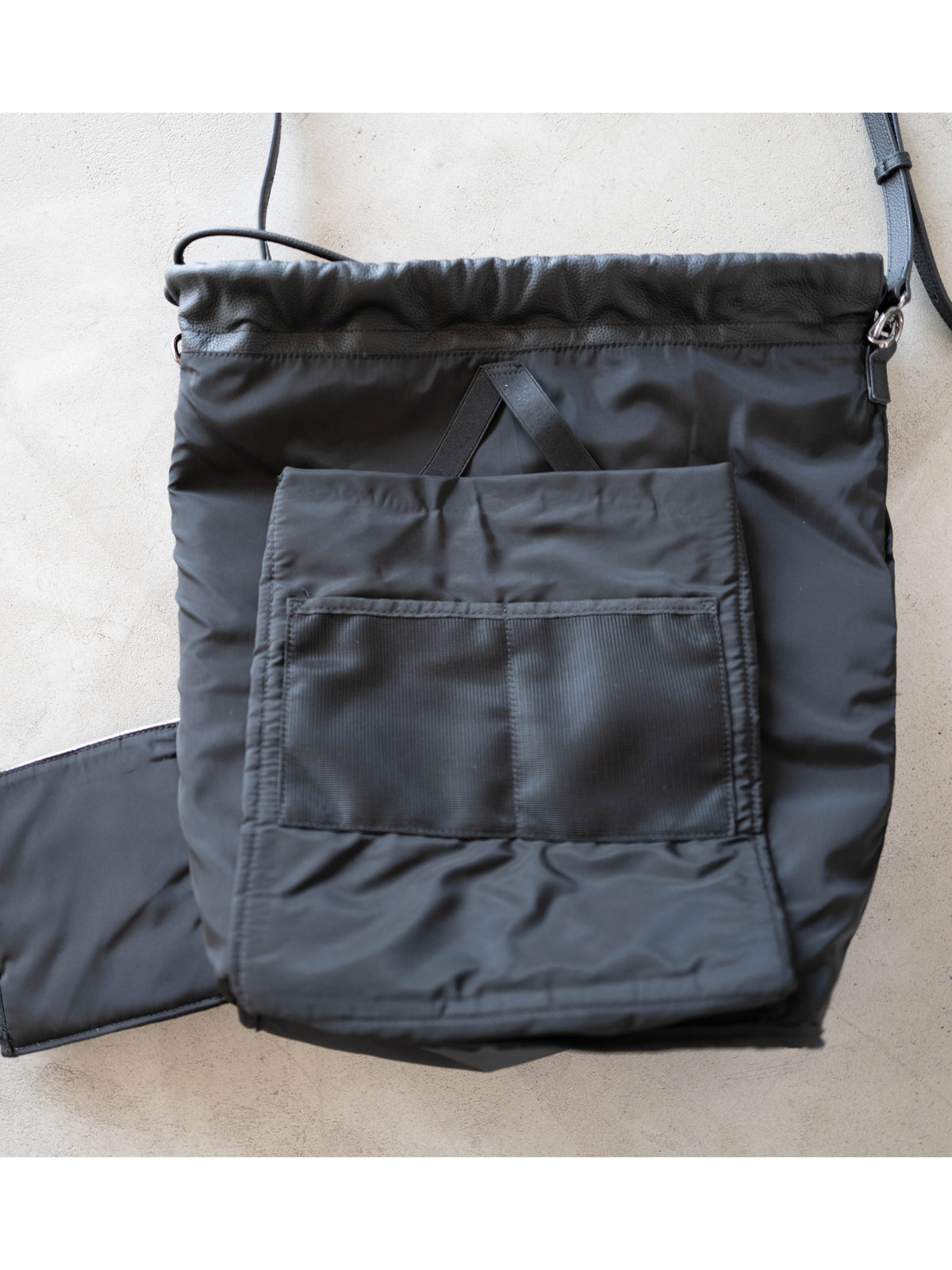 レザー2WAY ドローストリングバックパック/LEATHER 2-WAY DRAWSTRING BACKPACK